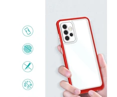 Hurtel Clear dėklas skirtas Samsung Galaxy A13 5G, raudonas