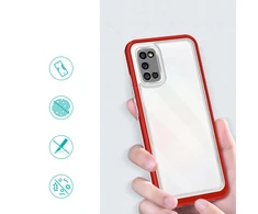 Hurtel Clear dėklas skirtas Samsung Galaxy A03s (166), raudonas