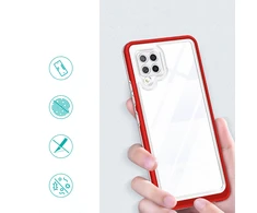 Hurtel Clear dėklas skirtas Samsung Galaxy A42 5G, raudonas