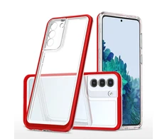 Hurtel Clear dėklas skirtas Samsung Galaxy S22 + (S22 Plus), raudonas