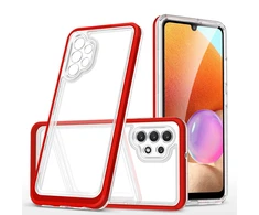 Hurtel Clear dėklas skirtas Samsung Galaxy A72 4G, raudonas