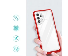 Hurtel Clear dėklas skirtas Samsung Galaxy A72 4G, raudonas