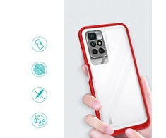 Hurtel Clear dėklas skirtas Xiaomi Redmi 10, raudonas