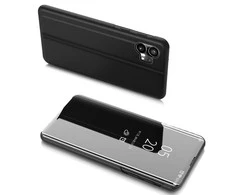 Hurtel Clear View Nothing Phone 1 atverčiamas dėklas telefonui juodos spalvos