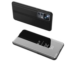 Hurtel Clear View Xiaomi 12T Pro / Xiaomi 12T atverčiamas dėklas telefonui juodos spalvos