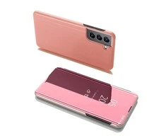 Hurtel Clear View dėklas skirtas Samsung Galaxy S22 + (S22 Plus), rožinis