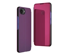 Hurtel skaidrus View dėklas skirtas Apple iPhone 16e Flip dėklas – rožinės spalvos