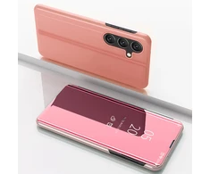 Hurtel Clear View Samsung Galaxy S24 FE dėklas telefonui rožinės spalvos