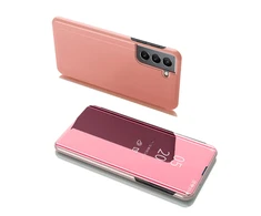 Hurtel Clear View dėklas skirtas Samsung Galaxy S22 + (S22 Plus), rožinis