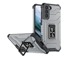 Hurtel Crystal Ring dėklas + magnetinis laikiklis Samsung Galaxy S22 + (S22 Plus), juodas