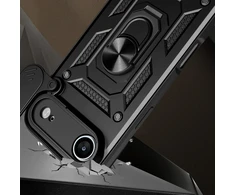 Hurtel Dėklas Hybrid Armor Camshield skirtas Apple iPhone 17 Air šarvuotas su stoveliu ir kameros apsauga – juodos spalvos