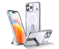 Hurtel Hybrid Armor X dėklas skirtas Apple iPhone 17 Pro Max su stoveliu, suderinamas su MagSafe – skaidrus