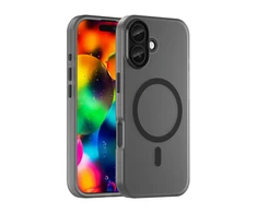 Hurtel Dėklas Magnetic Abrasive skirtas Apple iPhone 17 suderinamas su MagSafe – matinės juodos spalvos