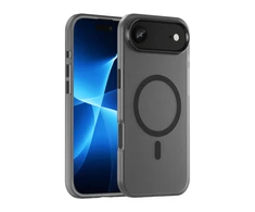 Hurtel Dėklas Magnetic Abrasive skirtas Apple iPhone 17 Air suderinamas su MagSafe – matinės juodos spalvos