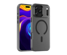 Hurtel Dėklas Magnetic Abrasive skirtas Apple iPhone 17 Pro Max suderinamas su MagSafe – matinės juodos spalvos