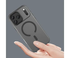 Hurtel Dėklas Magnetic Abrasive skirtas Apple iPhone 17 Pro Max suderinamas su MagSafe – matinės juodos spalvos