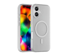 Hurtel Dėklas Magnetic Abrasive skirtas Apple iPhone 17 suderinamas su MagSafe – baltos spalvos