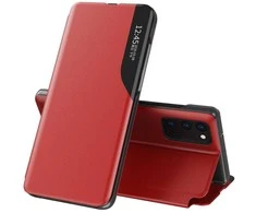 Hurtel Eco Leather View dėklas skirtas Samsung Galaxy A72 4G, raudonas