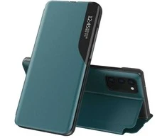 Hurtel Eco Leather View dėklas skirtas Samsung Galaxy A72 4G, žalias