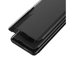 Hurtel Eco Leather View dėklas elegant dėklas su flap and stand skirtas Apple iPhone 16e – juodos spalvos