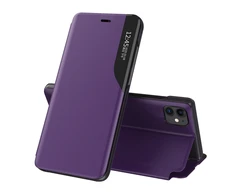 Hurtel Eco Leather View dėklas skirtas iPhone 13 Pro, violetinis