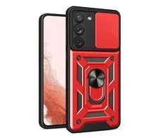 Hurtel Hybrid Armor Camshield dėklas skirtas Samsung Galaxy S23+, raudonas
