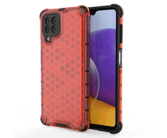 Hurtel Honeycomb dėklas skirtas Samsung Galaxy A22 4G, raudonas