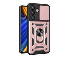 Hurtel Hybrid Armor Camshield Samsung Galaxy S25 – dėklas telefonui rožinės spalvos