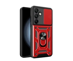Hurtel Hybrid Armor Camshield Samsung Galaxy S25 Plus dėklas telefonui raudonos spalvos