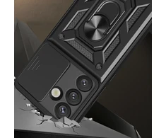 Hurtel Hybrid Armor Camshield Samsung Galaxy S25 – dėklas telefonui juodos spalvos