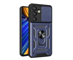Hurtel Hybrid Armor Camshield Samsung Galaxy S25 – dėklas telefonui mėlynos spalvos