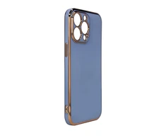 Hurtel Lighting dėklas skirtas Xiaomi Redmi Note 11, mėlynos spalvos su auksniu rėmeliu