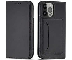 Hurtel Magnet Card Samsung Galaxy S23+ flip cover wallet stand dėklas telefonui juodos spalvos