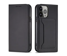 Hurtel Magnet Card dėklas skirtas iPhone 13 Pro Max, juodas