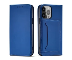 Hurtel Magnet Card dėklas skirtas iPhone 13 Pro, mėlynas