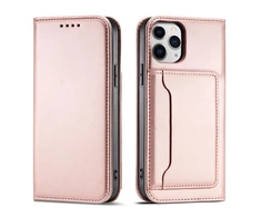 Hurtel Magnet Card dėklas skirtas iPhone 12 Pro, rožinis