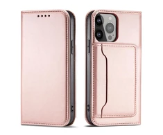 Hurtel Magnet Card dėklas skirtas iPhone 13 Pro, rožinis