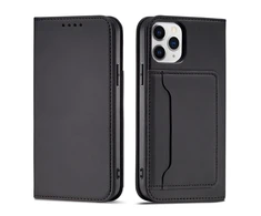 Hurtel Magnet Card dėklas skirtas iPhone 12 Pro Max, juodas