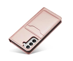 Hurtel Magnet Card dėklas skirtas Samsung Galaxy S22 + (S22 Plus), rožinis