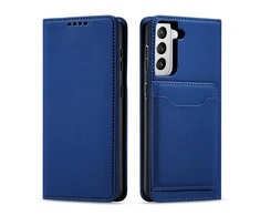 Hurtel Magnet Card dėklas skirtas Samsung Galaxy S22 + (S22 Plus), mėlynas