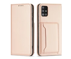 Hurtel Magnet Card dėklas skirtas Samsung Galaxy A13 5G, rožinis