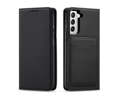 Hurtel Magnet Card dėklas skirtas Samsung Galaxy S22 + (S22 Plus), juodas