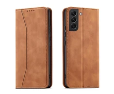 Hurtel Magnet Fancy dėklas, skirtas Samsung Galaxy S23+, rudas