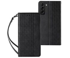 Hurtel Magnet Strap dėklas su dirželiu skirtas Samsung Galaxy S22 + (S22 Plus), juodas