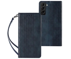Hurtel Magnet Strap dėklas su dirželiu skirtas Samsung Galaxy S22 + (S22 Plus), mėlynas