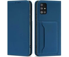Hurtel Magnet Card dėklas skirtas Samsung Galaxy A12 5G, mėlynas