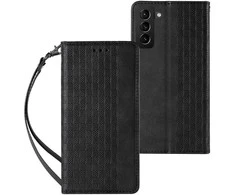Hurtel Magnet Strap dėklas su dirželiu skirtas Samsung Galaxy S22 + (S22 Plus), juodas
