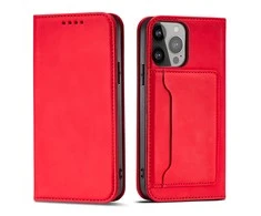 Hurtel Magnet atverčiamas dėklas skirtas iPhone 14 Pro Max, raudonas