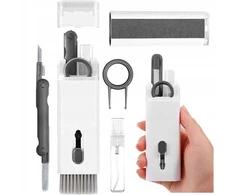 Valiklis Hurtel Multifunctional 7in1 valymo rinkinys ausinėms ir klaviatūrai - pilka
