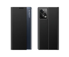 Hurtel New Sleep Xiaomi Redmi Note 12 5G / Poco X5 5G atverčiamas su stoveliu dėklas telefonui juodos spalvos